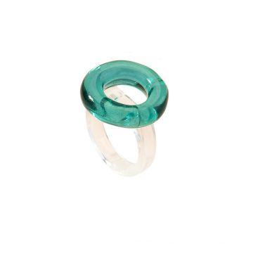 Shangjie OEM anillos  Ins Fashion Simple Acrylic Rings Jewelry Women Transparent Circle Round Ring Flower Ring
